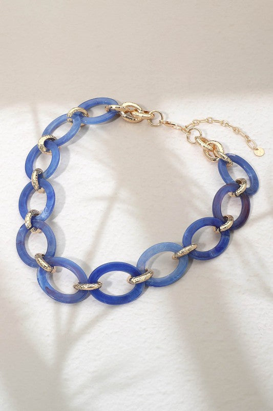 Chunky Resin Link Statement Necklace