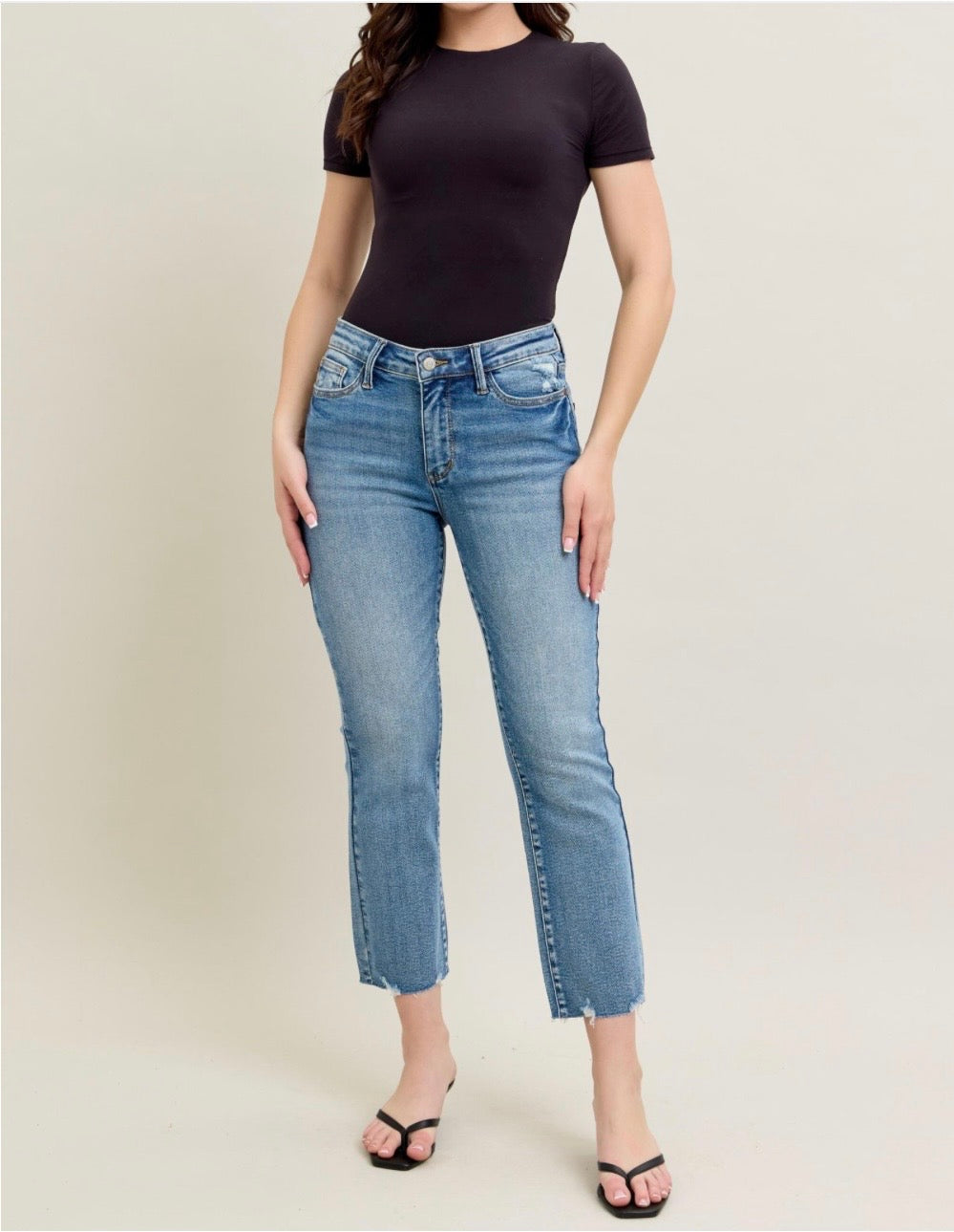 Judy Blue Vintage Wash Destroy Hem Jeans