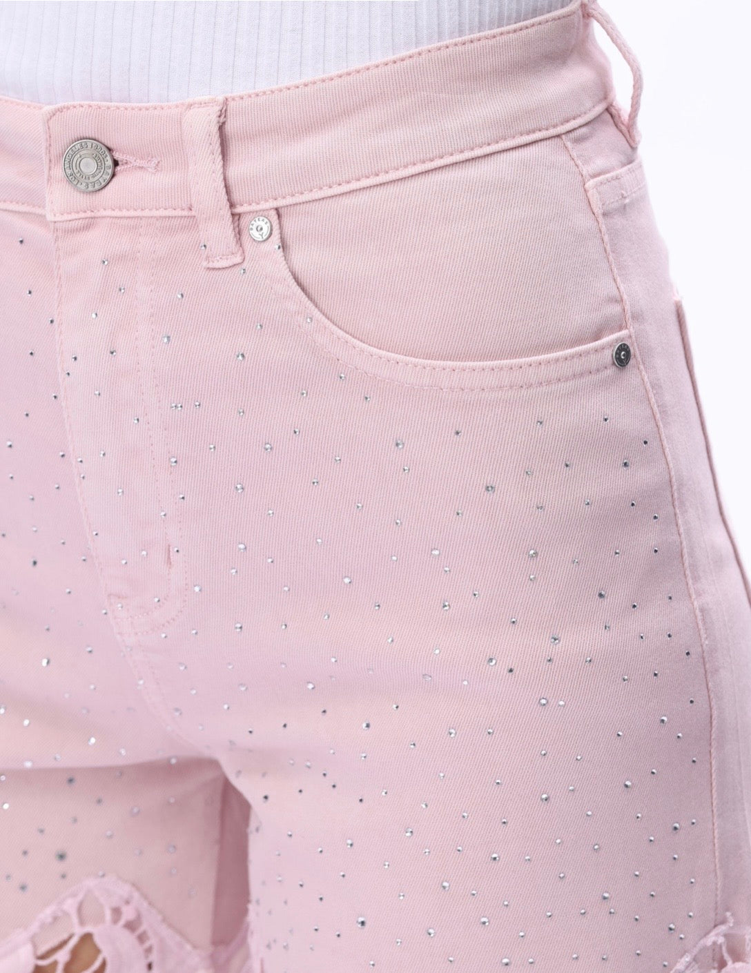 The Pink Lace Rhinestone Jeans