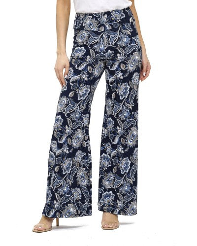 Navy Floral Palazzo Pants