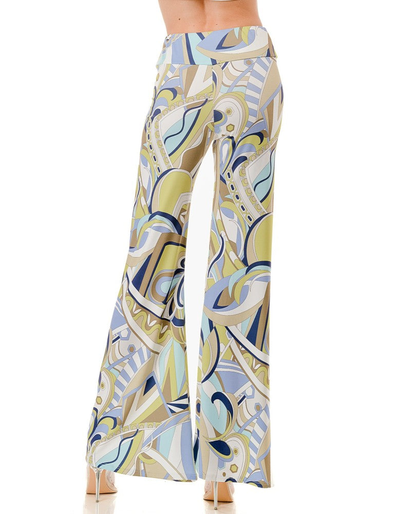 Lime Printed Palazzo Pant