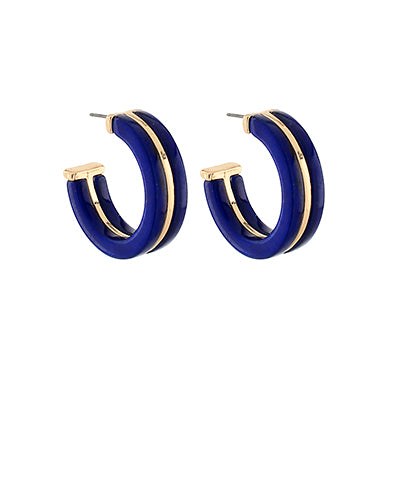 Gold Trim Acrylic Hoop Earrings
