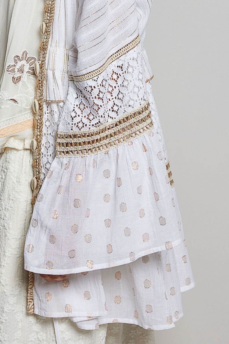 Seashell Metallic Kimono Top by Pol