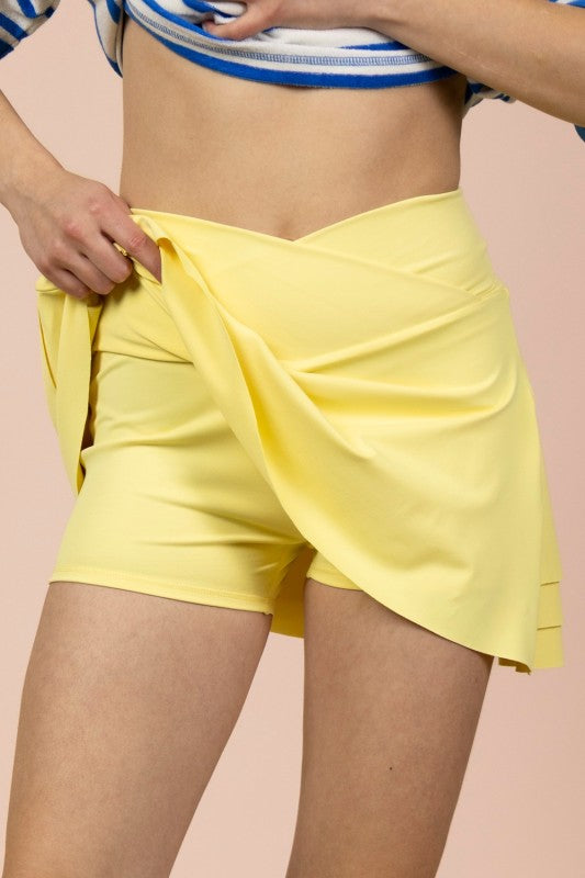 Layered Activewear Mini Skirt with Built-In Shorts