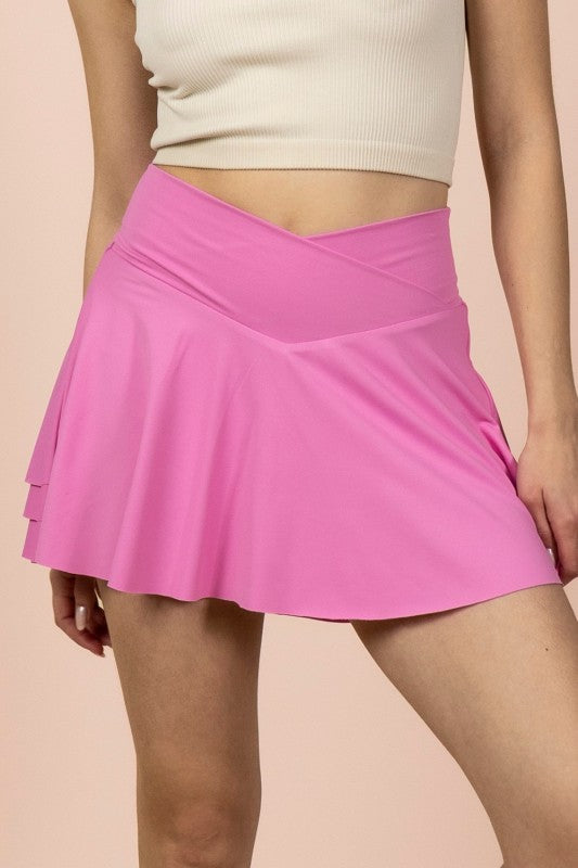 Layered Activewear Mini Skirt with Built-In Shorts