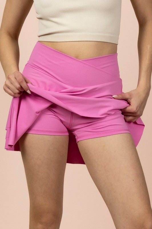 Layered Activewear Mini Skirt with Built-In Shorts