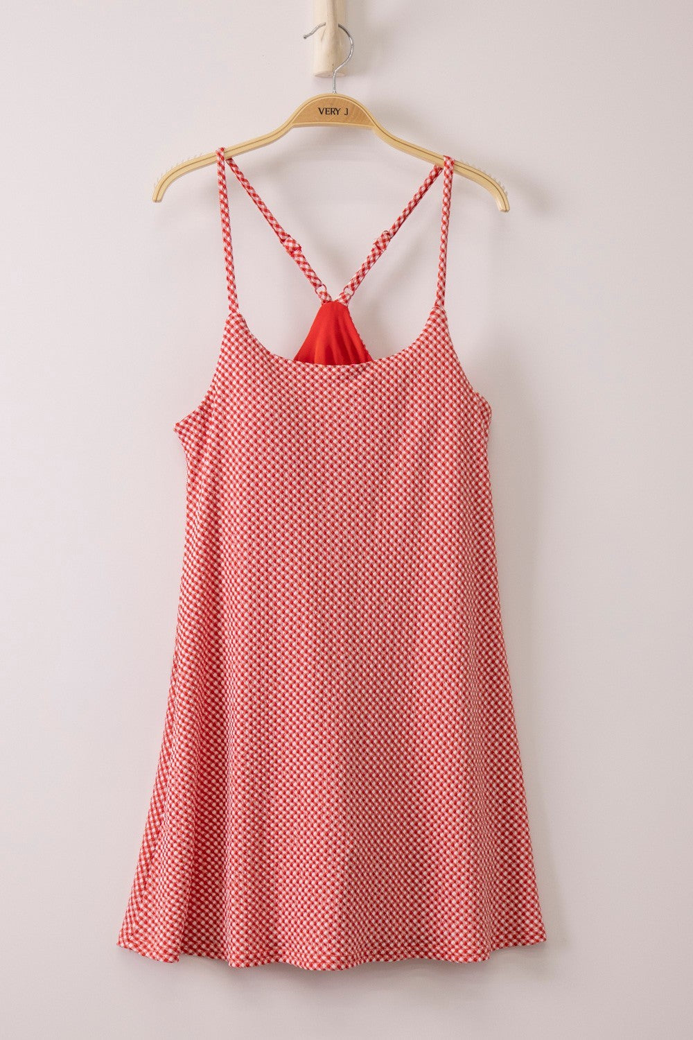 Textured Checkered Knit Activewear Mini Tennis Dress