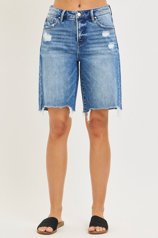 Tummy Control Slouchy Bermuda Shorts by Risen