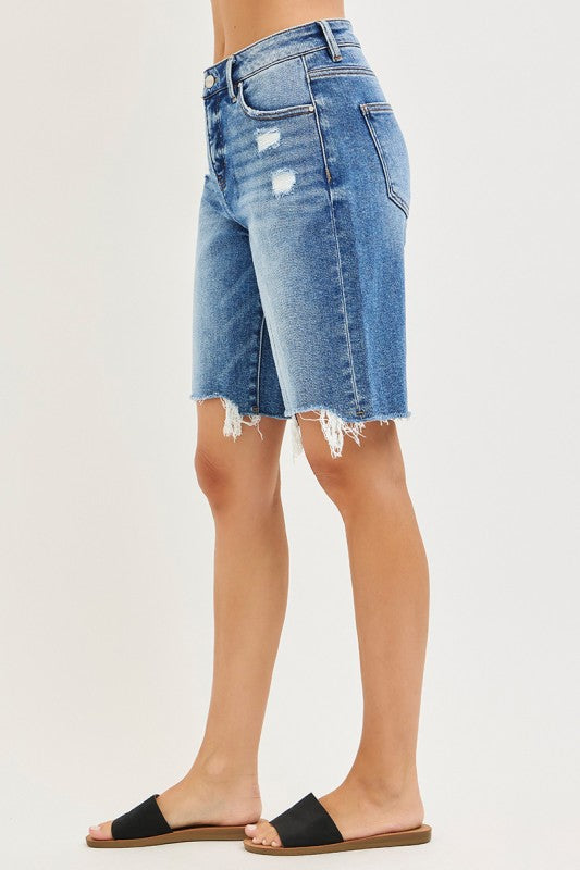 Tummy Control Slouchy Bermuda Shorts by Risen