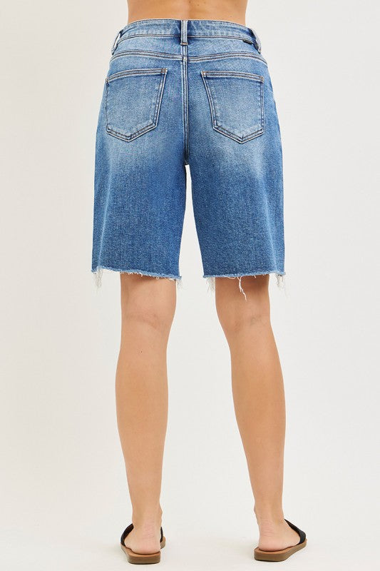 Tummy Control Slouchy Bermuda Shorts by Risen