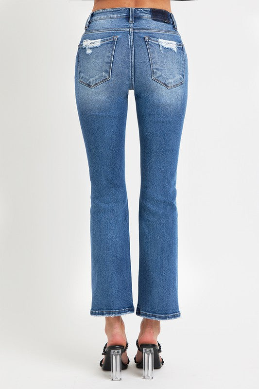 Mid Rise Ankle Straight Jeans by Risen