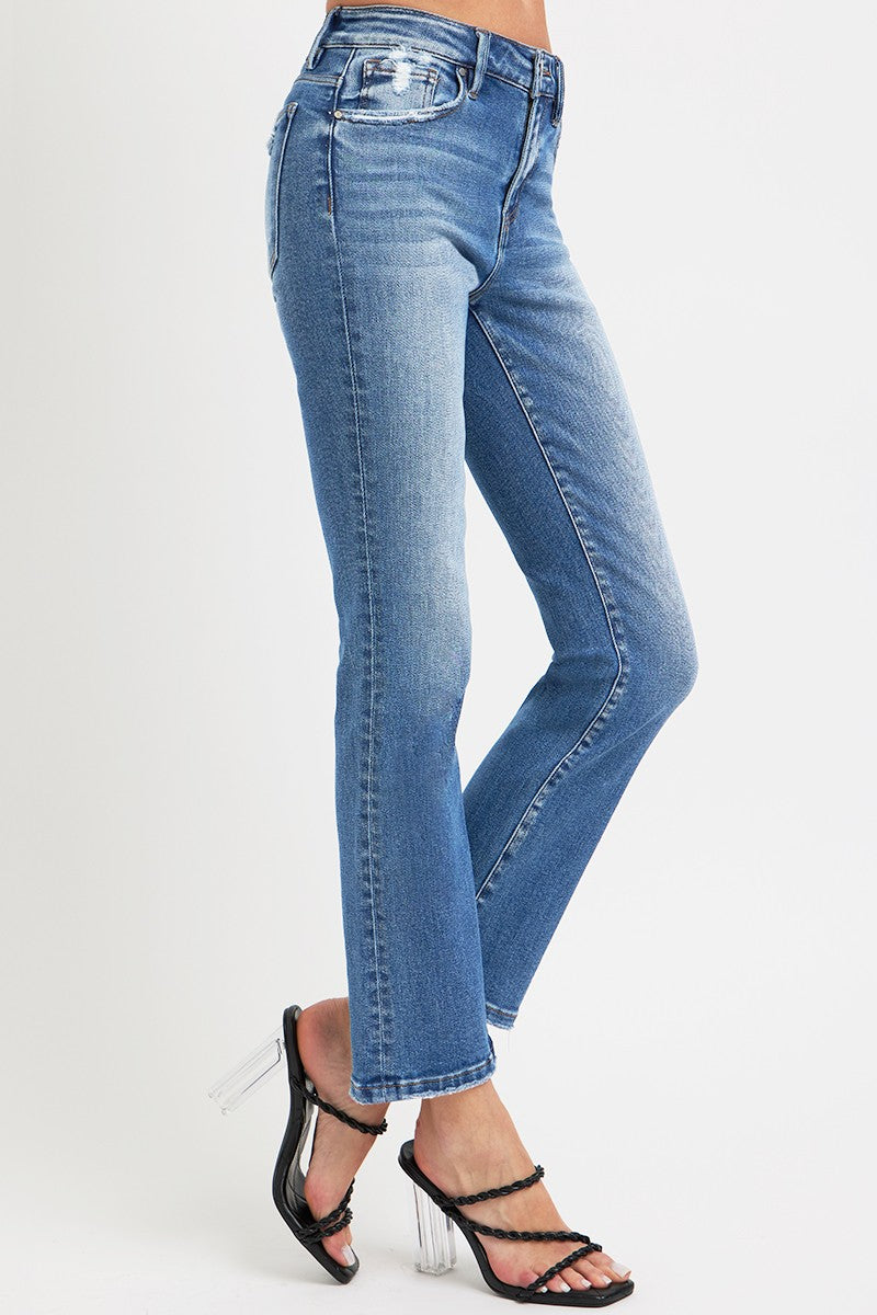 Mid Rise Ankle Straight Jeans by Risen