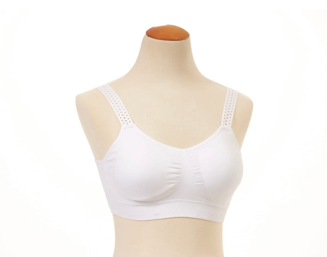 Plus White Lattice Strap It Bra