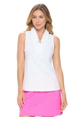 Ruffle Neck Sleeveless Top