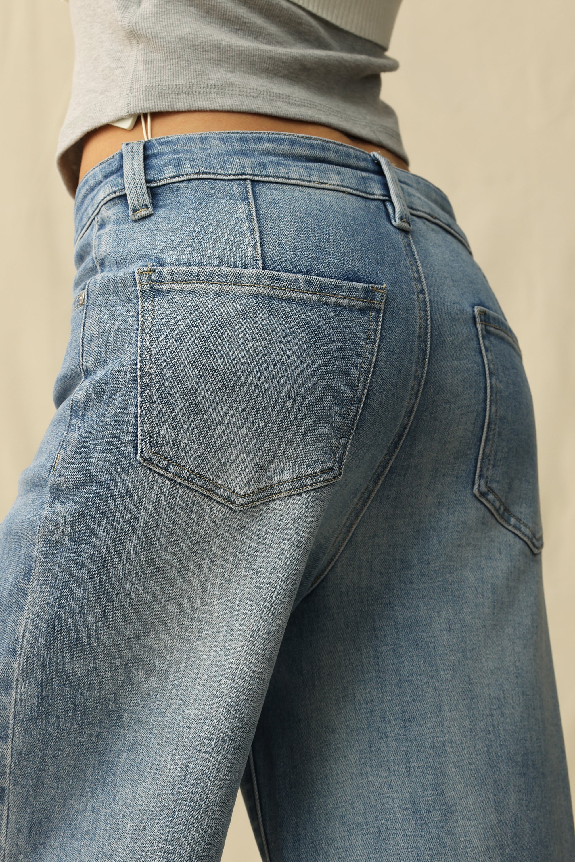 Floral & Rhinestone Wide Leg Jeans