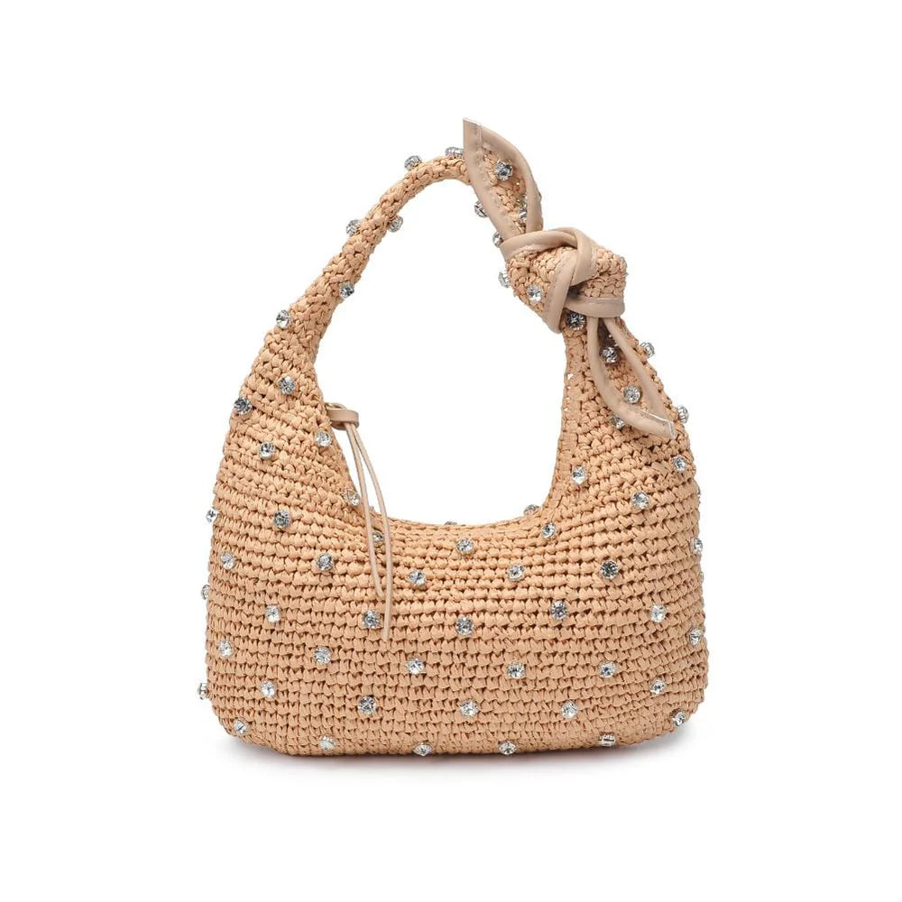 Straw Rhinestone Shoulder Bag
