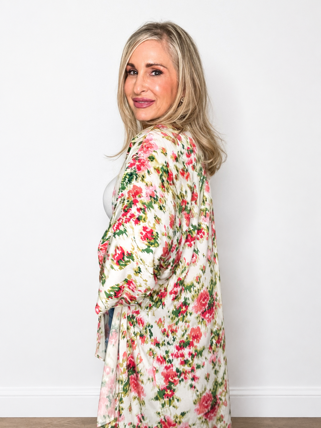 Floral Print Open Cardigan