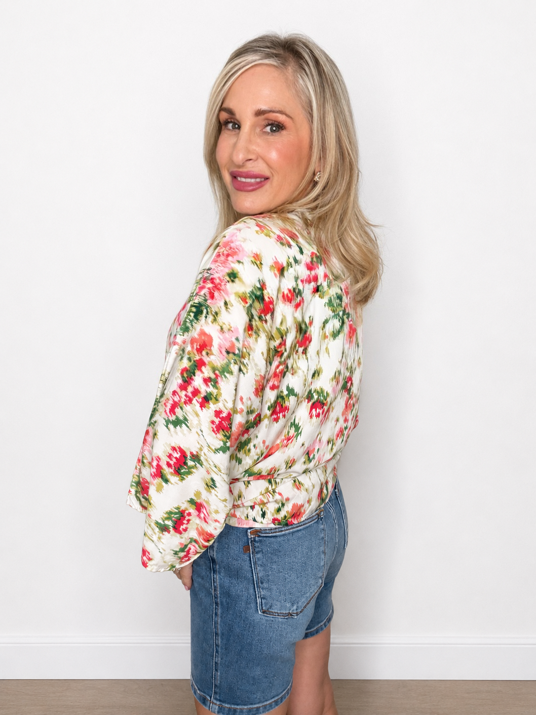 Floral Print Open Cardigan