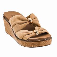Miss Understood Camel Faux Suede Wedge Sandal by Corky's - Side View