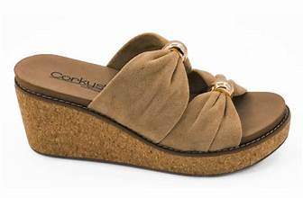 Miss Understood Camel Faux Suede Wedge Sandal by Corky's - Front View