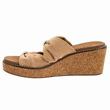 Miss Understood Camel Faux Suede Wedge Sandal by Corky's - Profile View