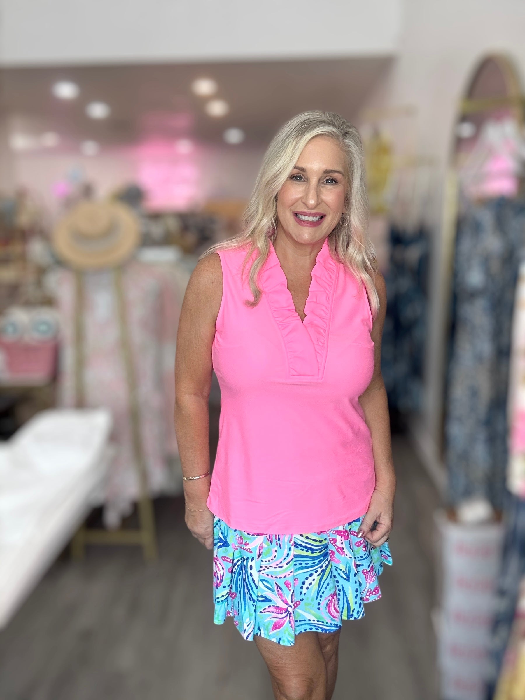 The Ruffle Neck Sleeveless Top
