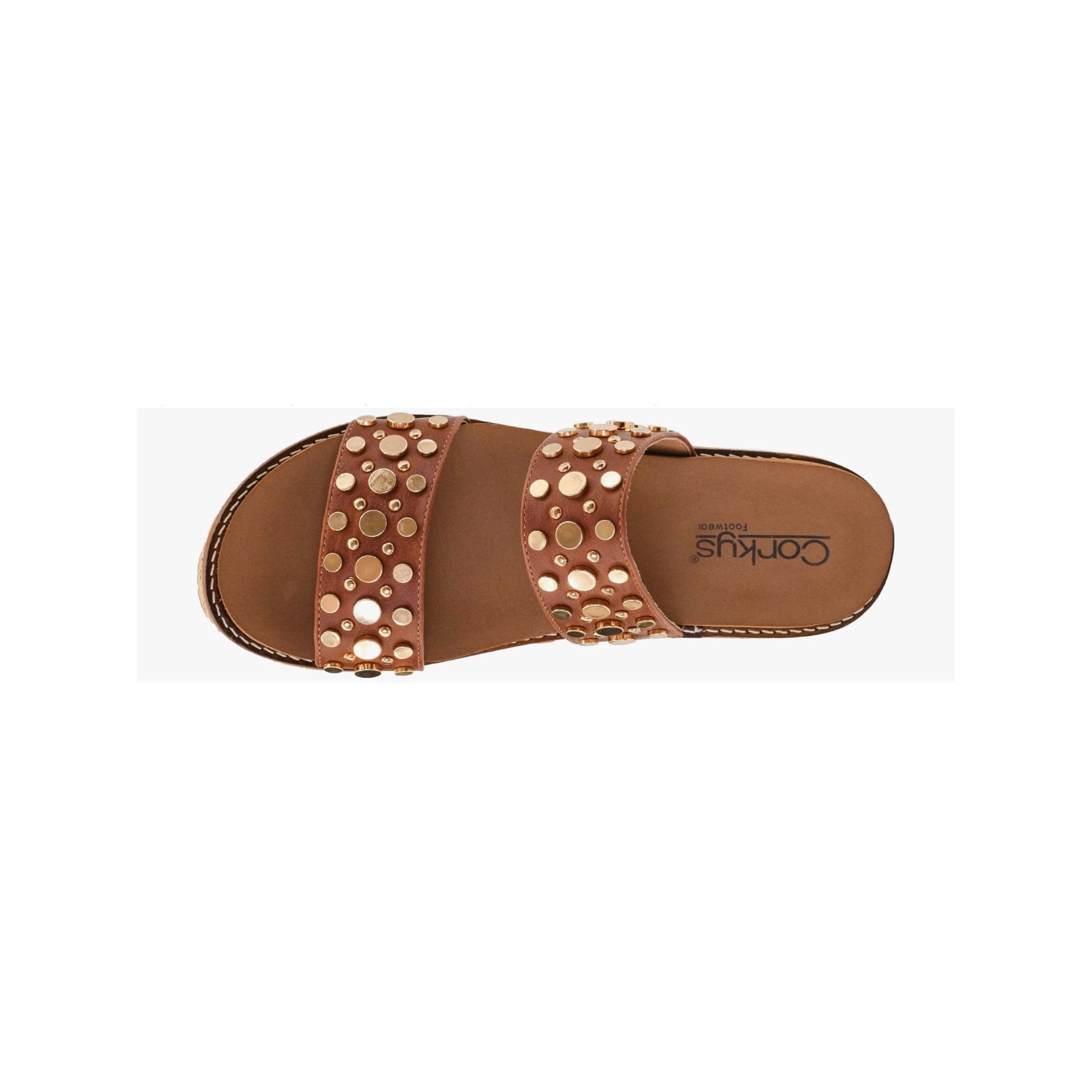 The Cognac Studded Wedge by Corky’s