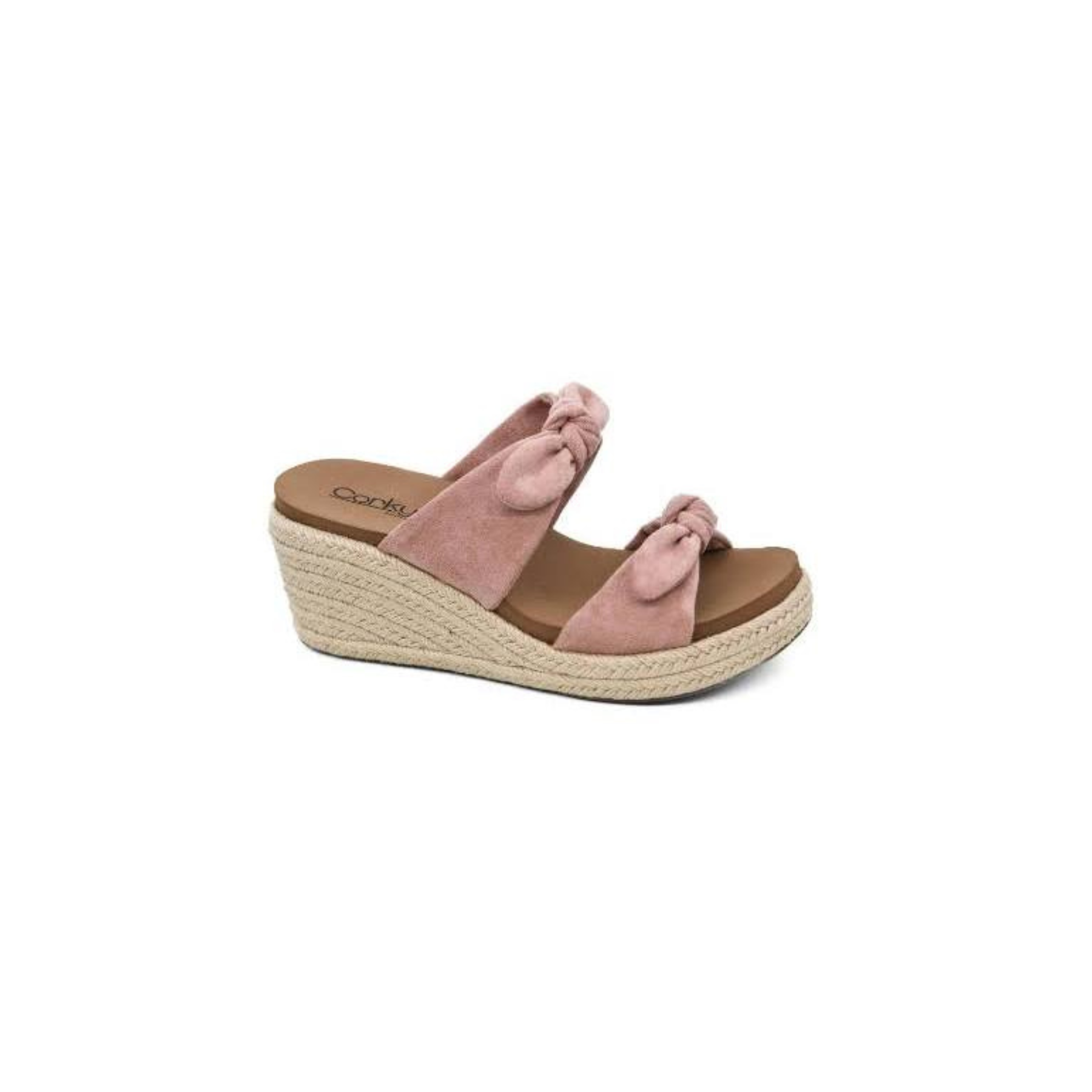 The Pink Knotted Suede Wedge by Corkys