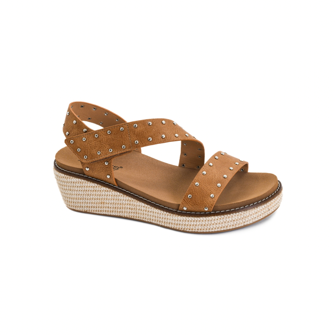 Chit Chat Studded Wedge Sandal by Corkys