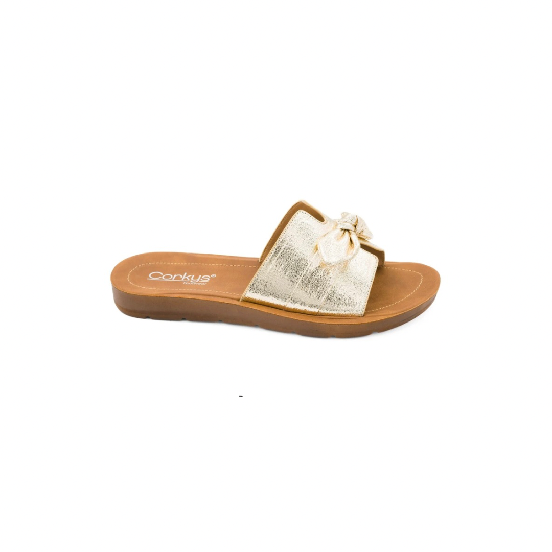 Corky's Gold Crinkle Metallic Too Cute Sandals