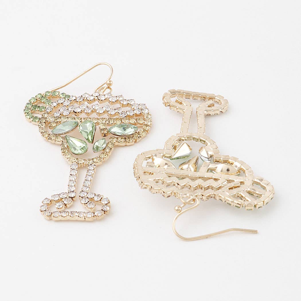 Jeweled Lime Cocktail Earrings