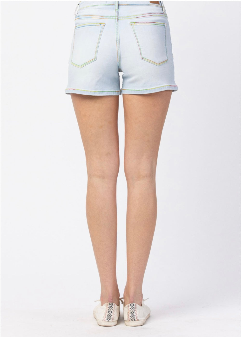 Judy Blue Rainbow Embroidered Shorts